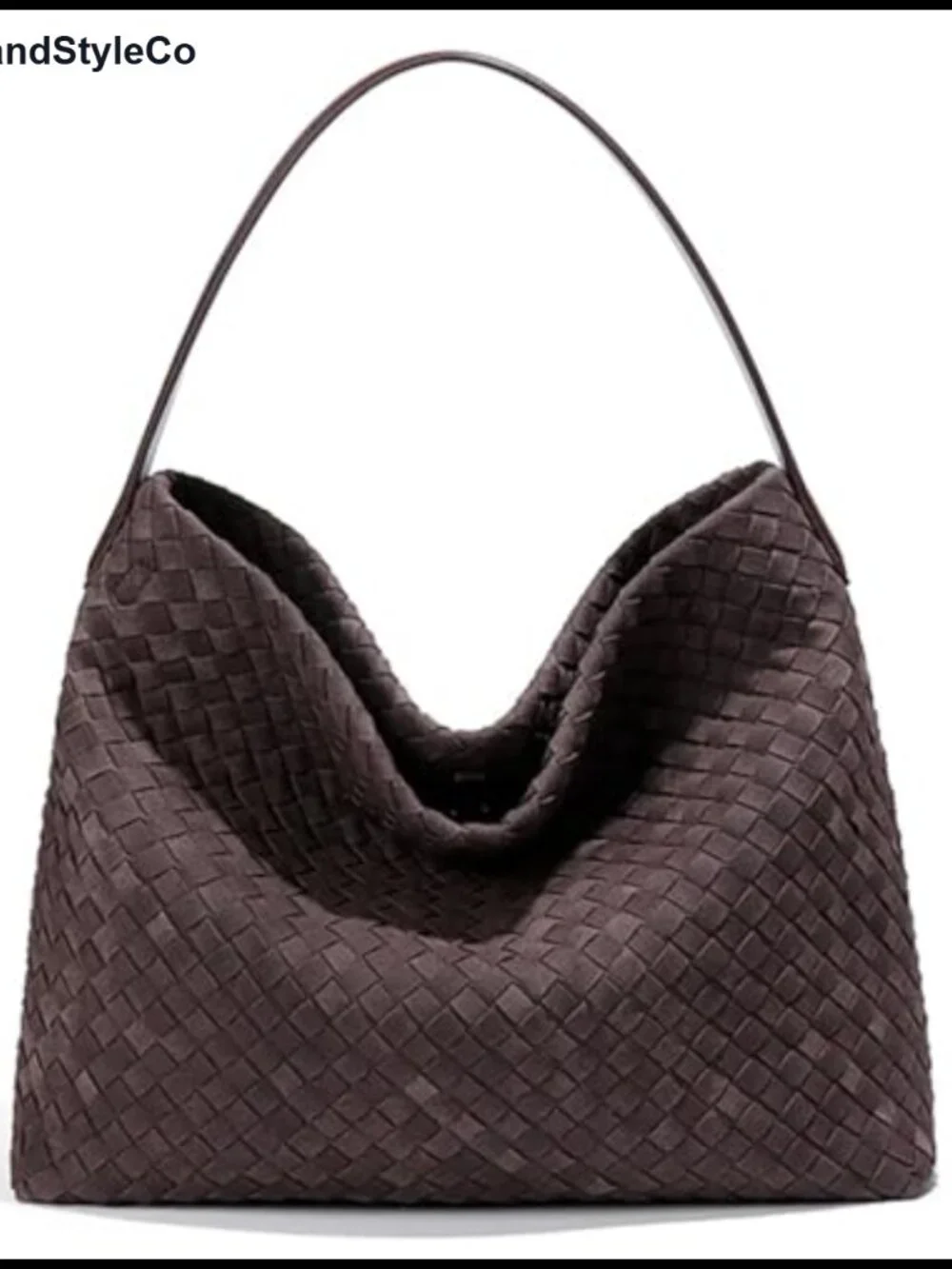 Faux Suede Woven Hobo Tote Bag Shoulder Handbag Work Travel Purse
